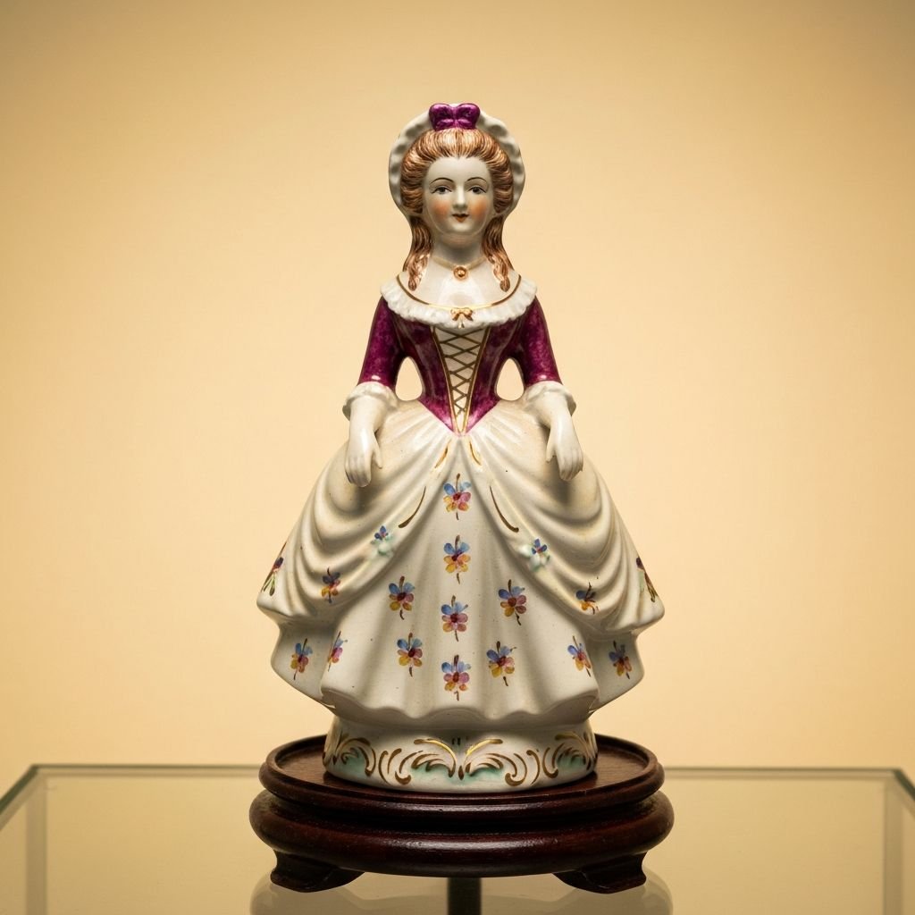Beautiful antique Staffordshire pottery figure from the Victorian era, hand-painted ceramic collectible